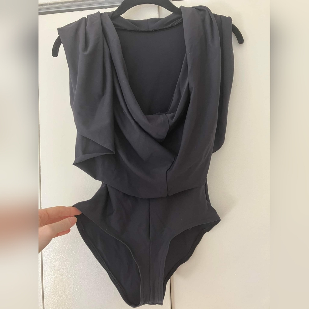 Black Milk Clothing Bodysuit Cowl Neck S
